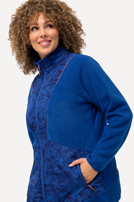 Fleecejacke, Color-Paspel, Stehkragen, 2-Wege-Zipper
