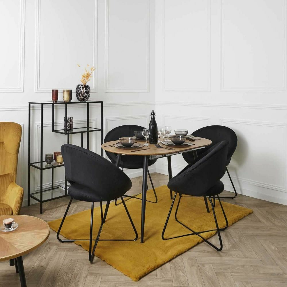Fauteuil rond en velours cotelé giulia
