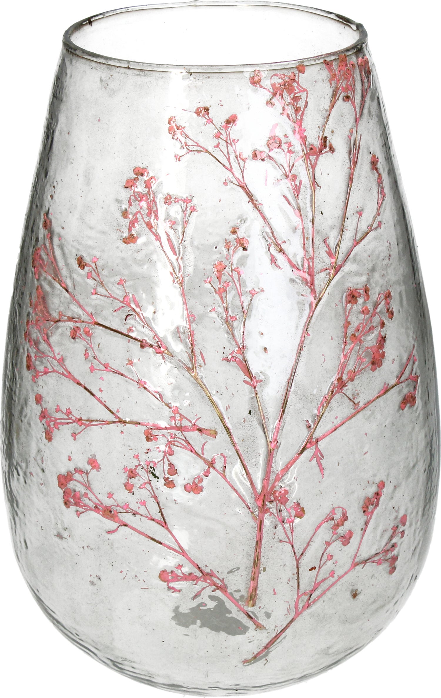 Vaas Bloesem transparant / roze D 22 H 32 cm