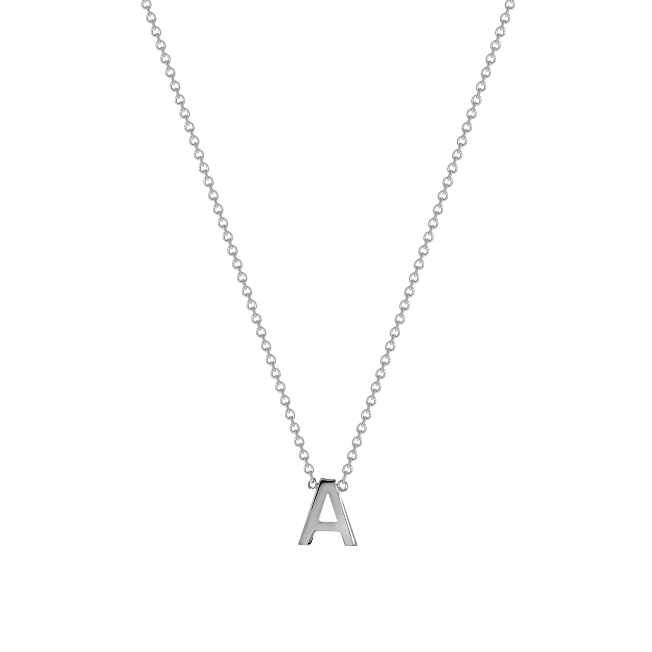 9 karaat witte ketting met letter hanger