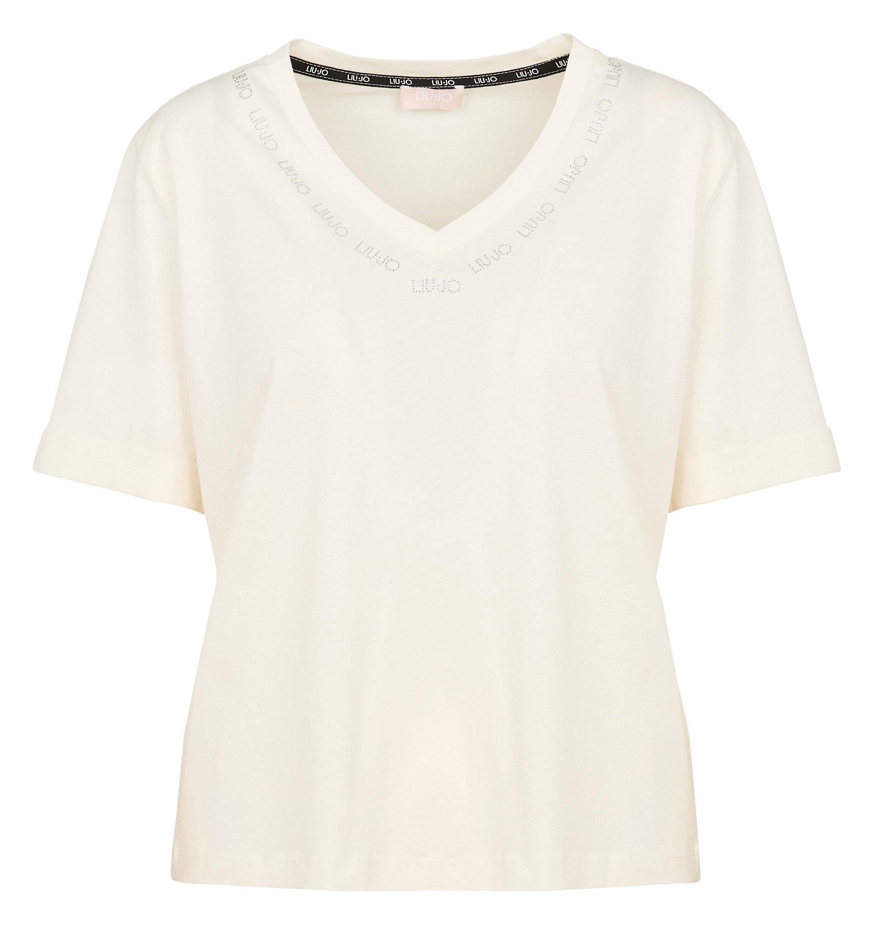 Tee-shirt à strass en coton | Blanc