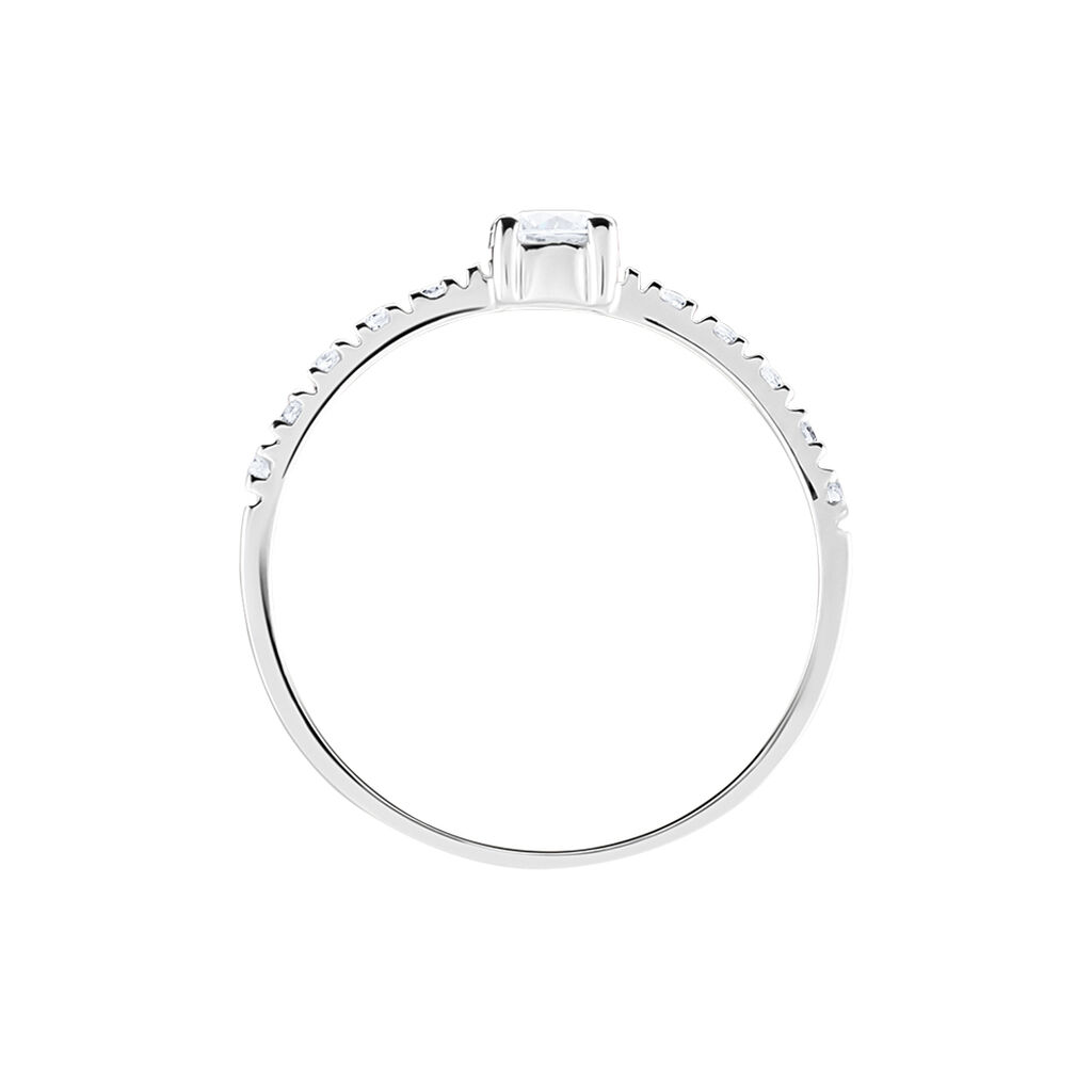 Bague Solitaire Servana Or Blanc Oxyde De Zirconium