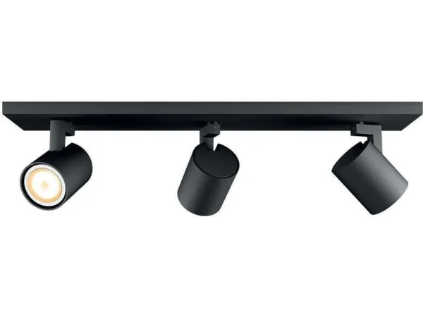 Philips Hue White ambiance Runner - Spotlys - LED-spot lyspære x 3 - GU10 - total: 15 W (tilsvarende 150 W) - varmt til køligt hvidt lys - 2200-6500 K - tredobbelt - sort