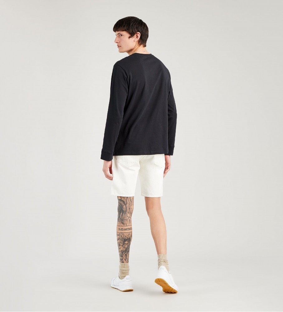 Camiseta Levi's preta de manga comprida com estampa e modelagem relaxada