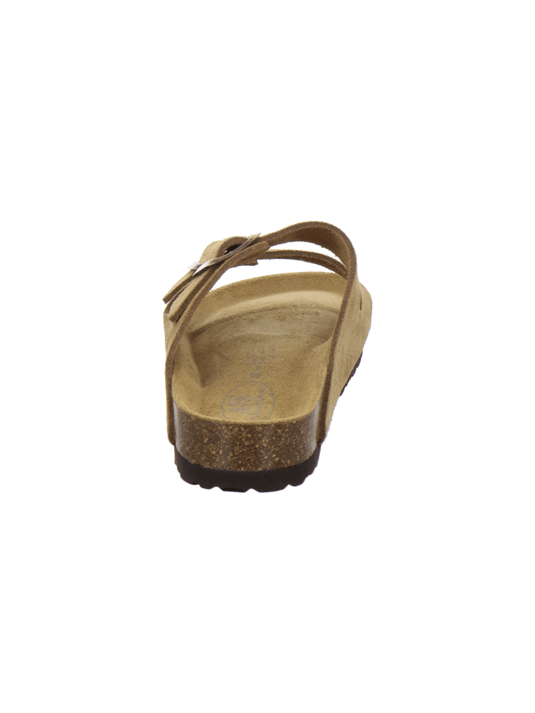 Pantoletten Damen Zweischnaller cognac Velour