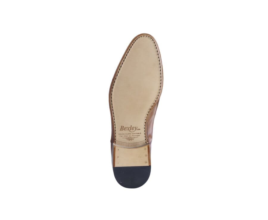 Richelieu Cognac patiné homme semelle cuir - RICKFORD