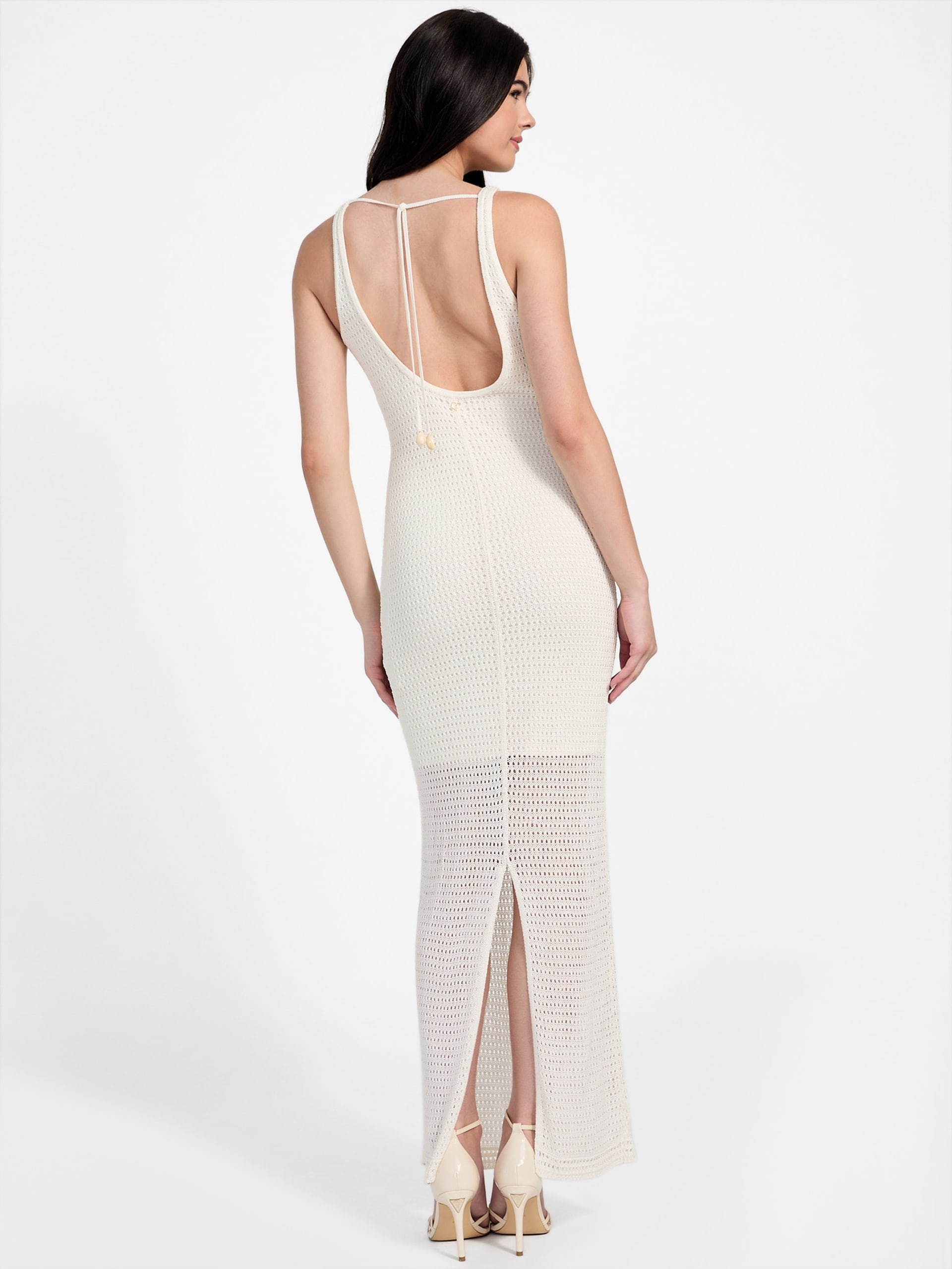 Vestido longo de crochê Verdes