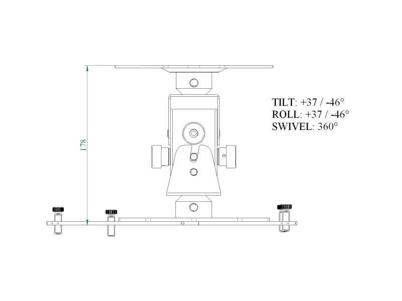 Euromet Deckenhalterung ARAKNO Maxi Weiss Universelle Beamer-Deckenhalterung, weiss
