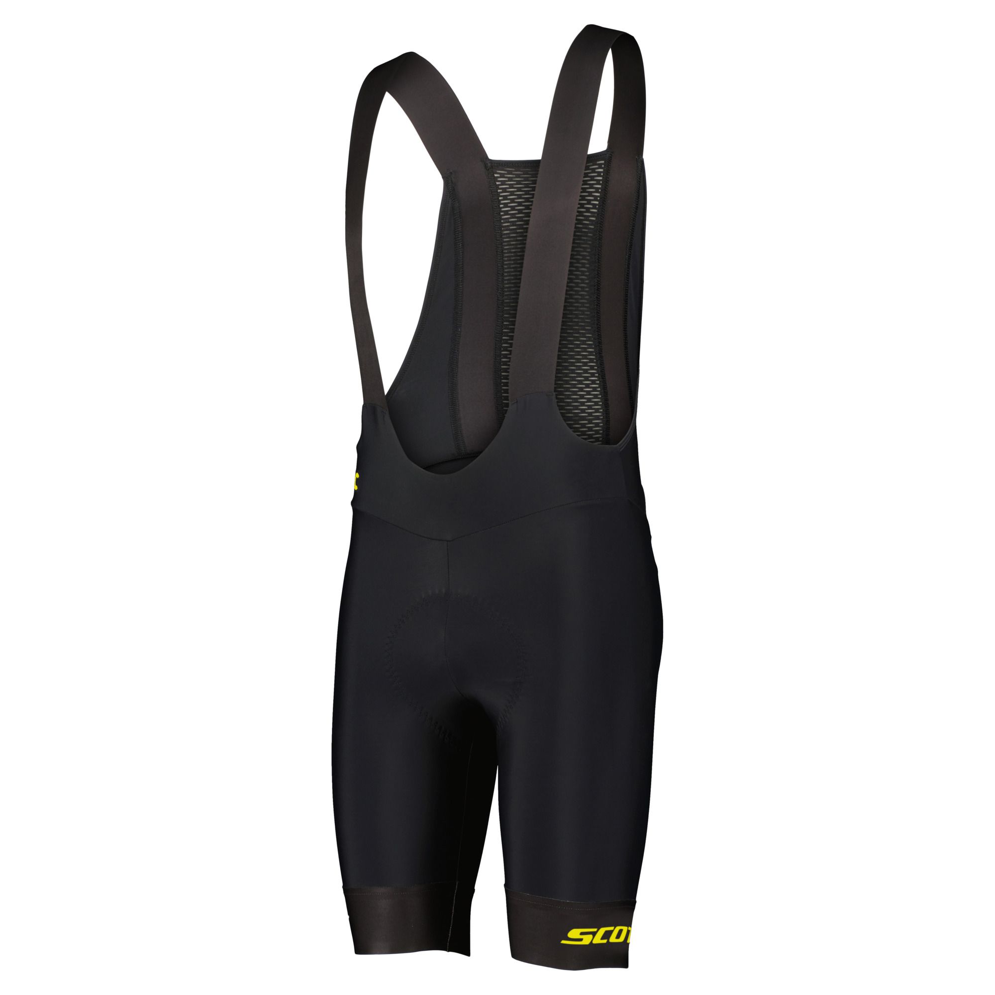 SCOTT RC Pro+++ Bibshorts Sort med Gult Logo herre