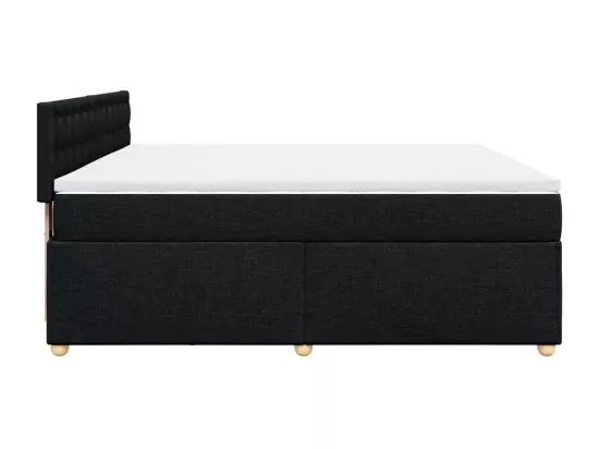 Sommier à lattes de lit avec matelas Noir 180x200 cm Tissu