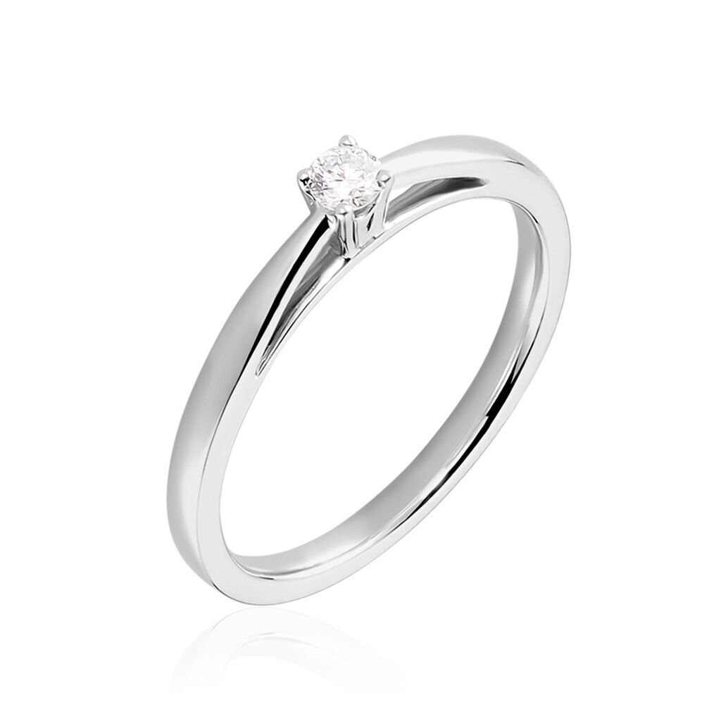 Bague Solitaire Iris Or Blanc Diamant