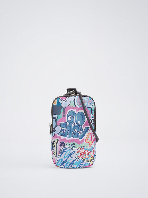 Bolsa de neoprene estampada para celular - Azul
