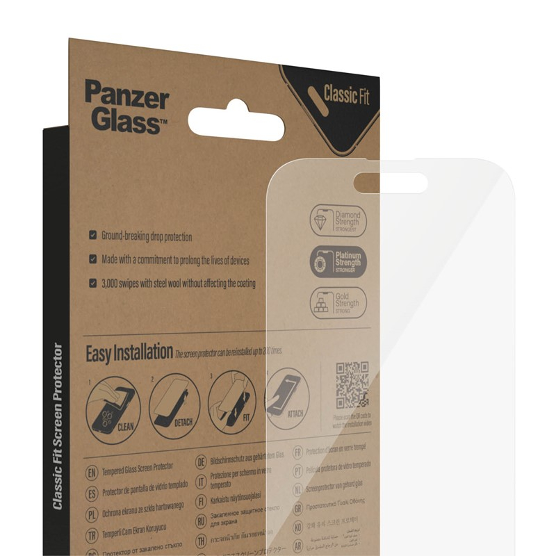 iPhone 14 Pro Antibakterielle Panzer Glas Displayschutz Case Friendly (2768)