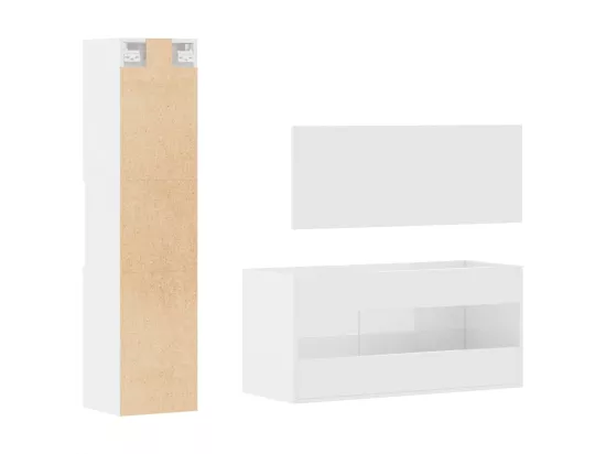 Ensemble de meubles de salle de bain 3 pcs blanc brillant