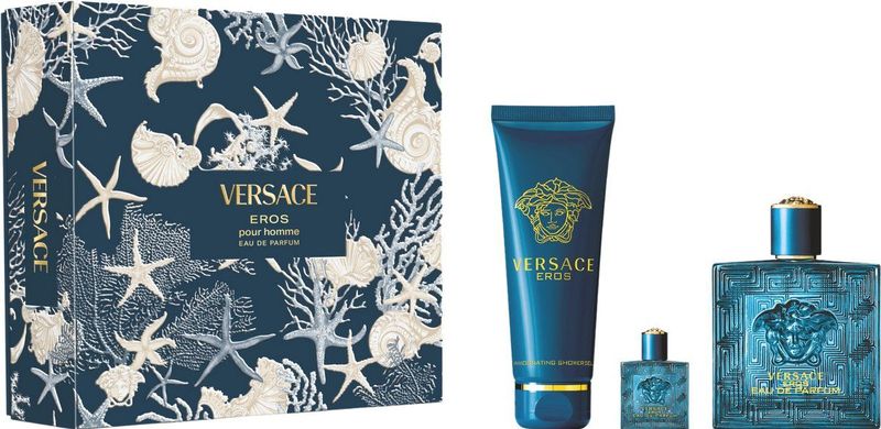 Versace Eros Eau de Parfum Set - 100ml EDP + 5ml EDP + 150ml Douchegel