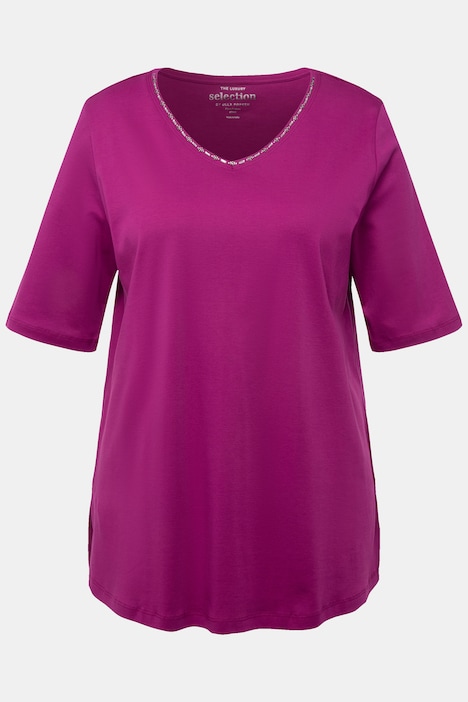 T-Shirt, A-Linie, V-Ausschnitt, Halbarm, Pima Cotton