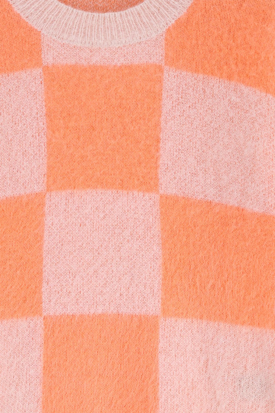 Oranje trui met colourblock