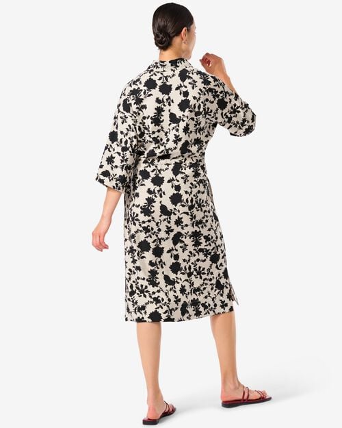 robe boutonnée Isabel fleur pour femmes noir