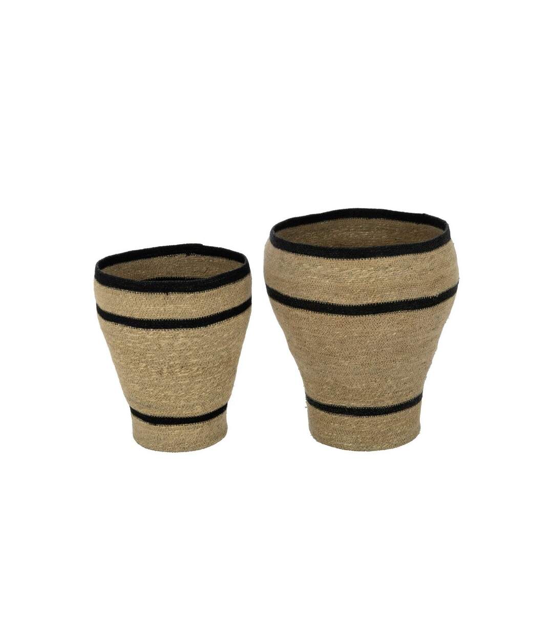 Paris Prix - Lot De 2 Cache-pots Paniers Lignes herbes Marines 45cm Naturel