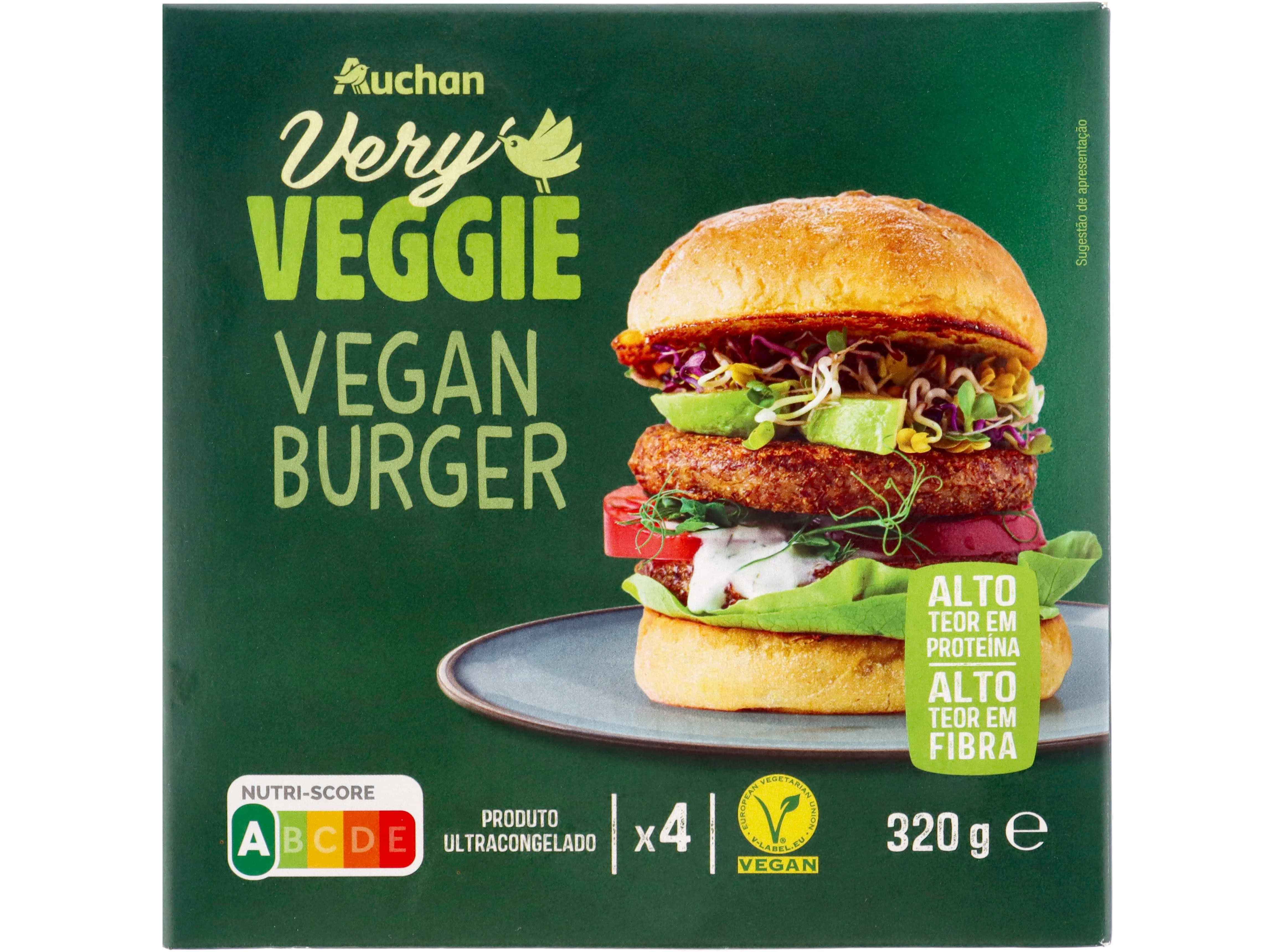 VEGAN BURGUER AUCHAN VERY VEGGIE 4UN 320G