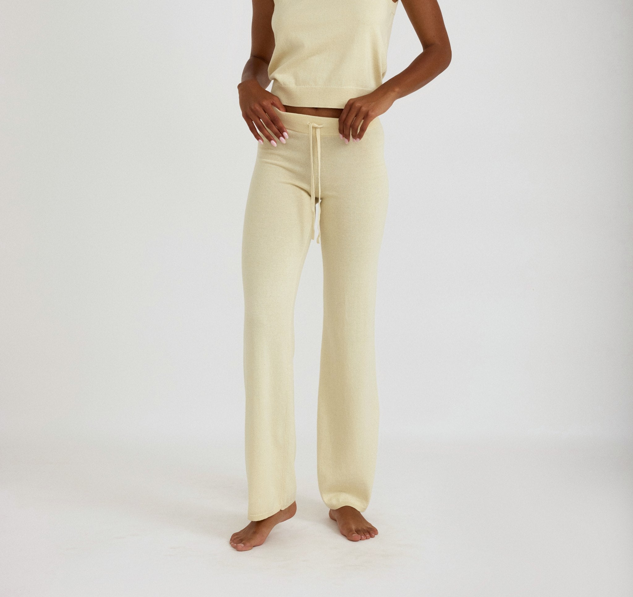 COTTON<br>Soft Knit Straight Leg Pants