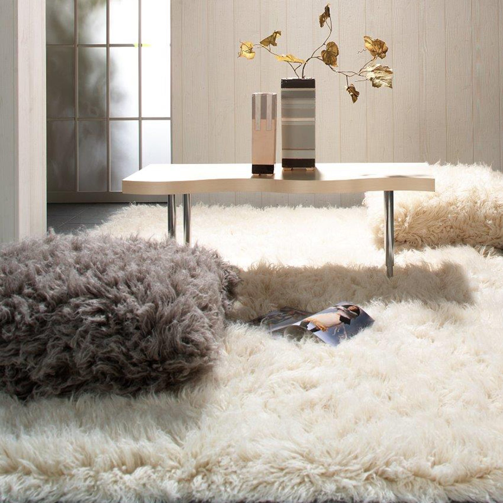 Teppich FLOKATI - beige - 60x90 cm