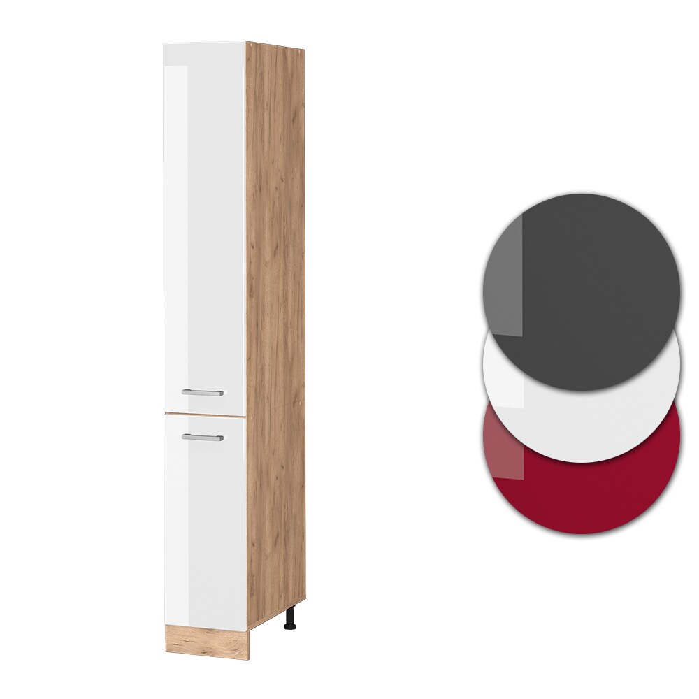 Vicco Apothekerhochschrank Küchenschrank Küchenzeile R-Line 30 cm Eiche Weiß