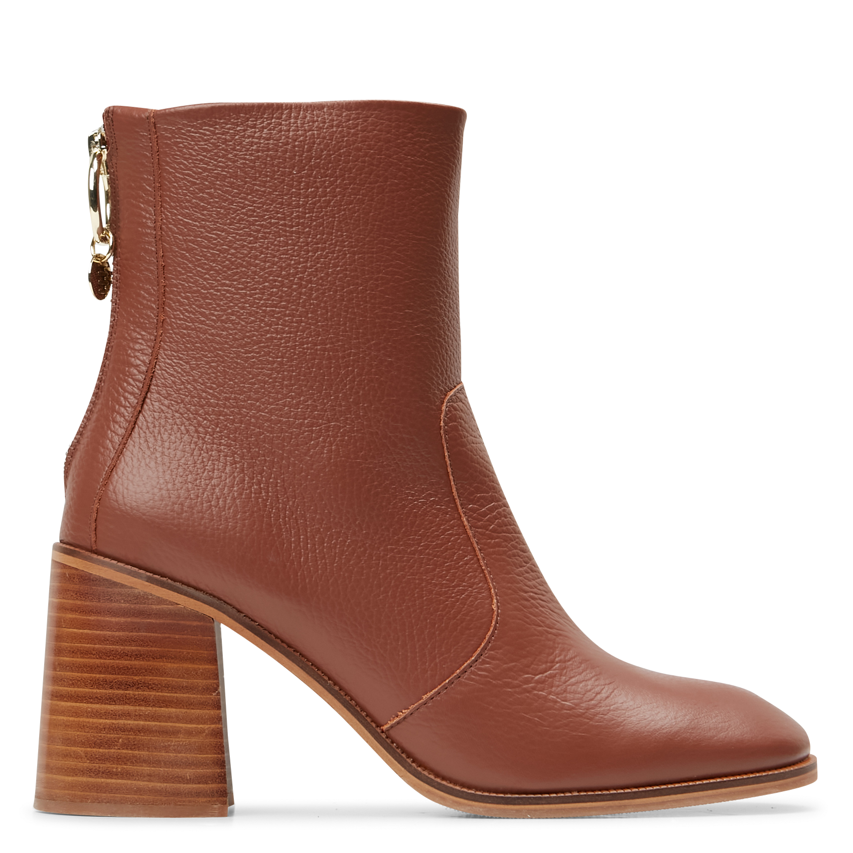 ARYEL - Bottes à talon en cuir | Marron