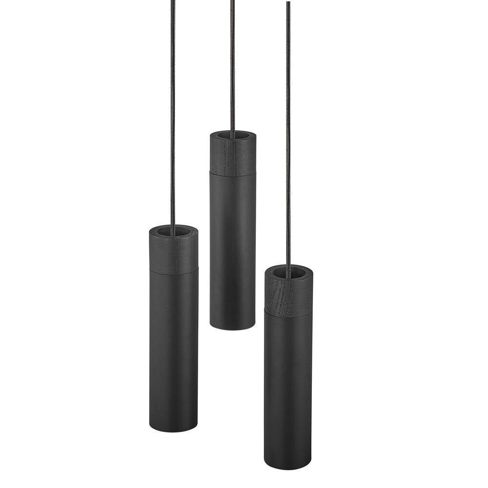 Tilo hanglamp in zwart, GU10, 3-lichts