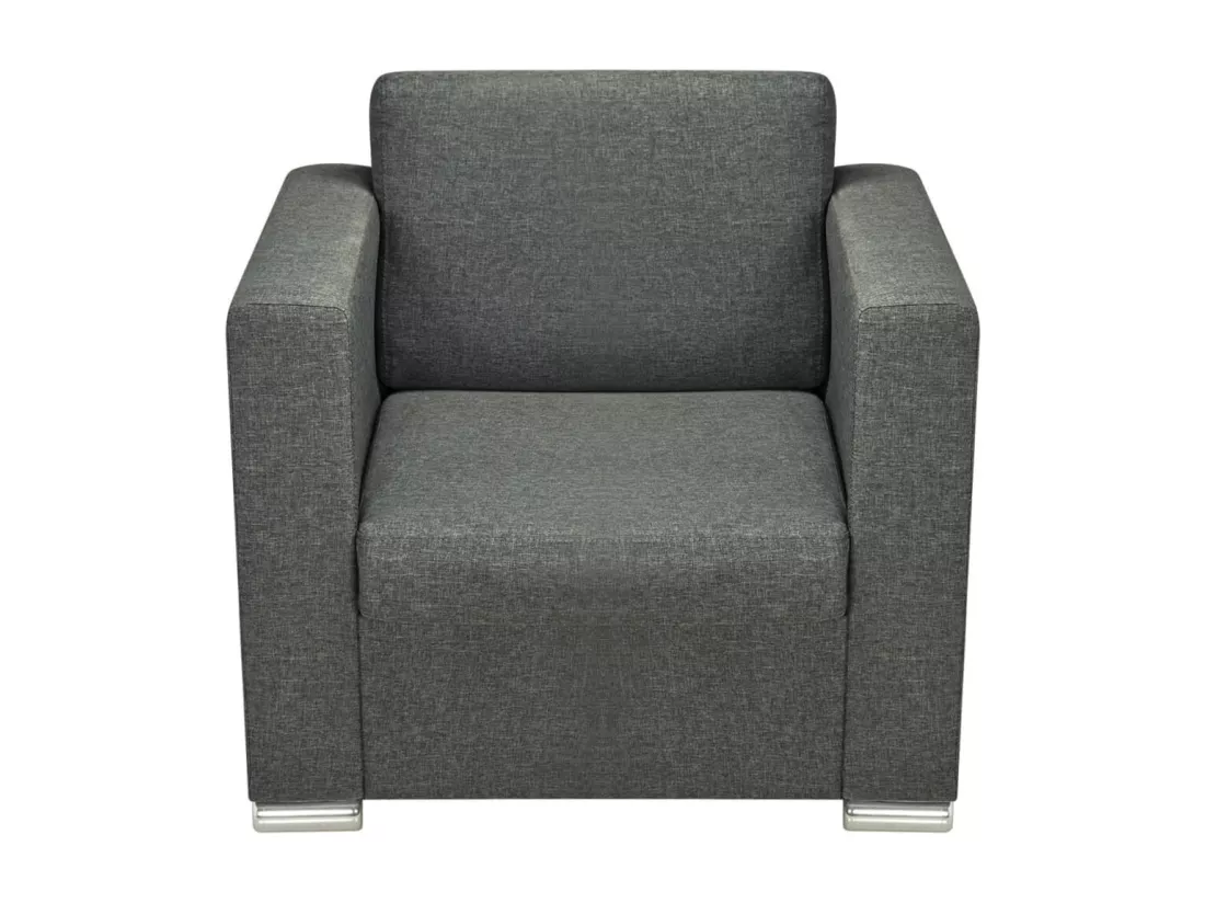 Ensemble de canapés trois pièces Tissu Gris foncé