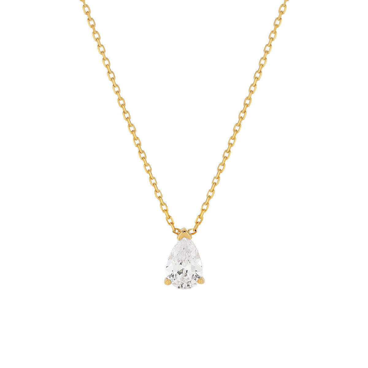 Collier plaqué or zirconia 45 cm