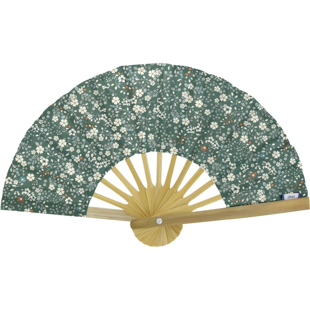 Eventail Fleuri Kaki