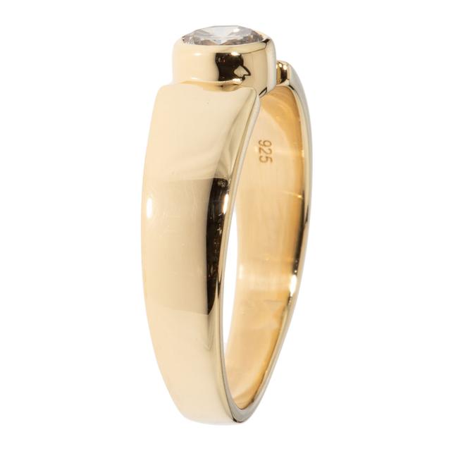 Solitär-Ring, Brillant, Silber 925 vergoldet