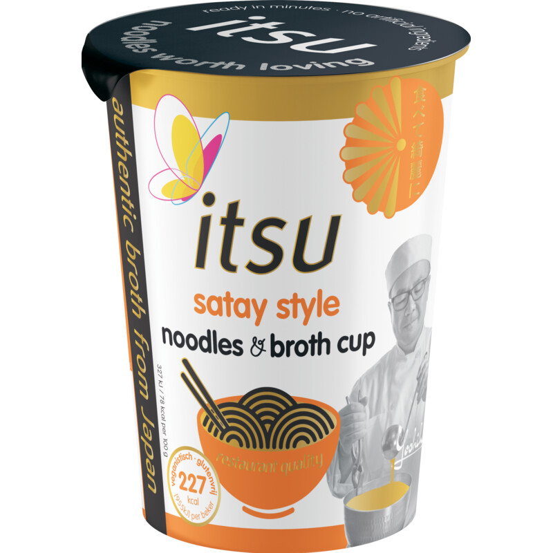 Itsu Satay style noodles & broth cup