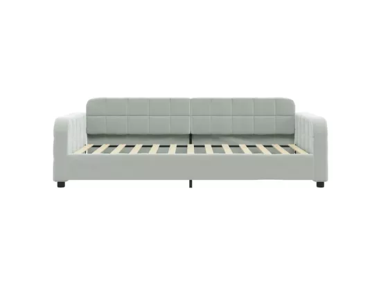 Lit de jour avec matelas gris clair 80x200 cm velours