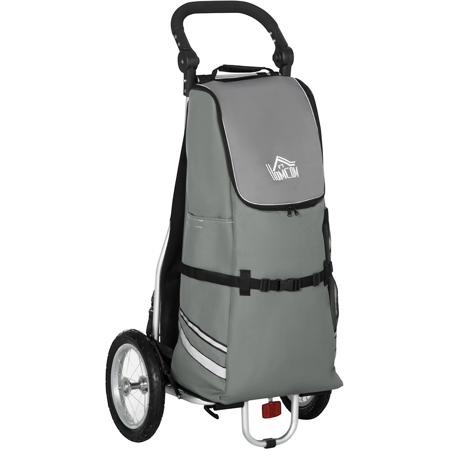 HOMCOM Lastenanhänger mit Tasche grau