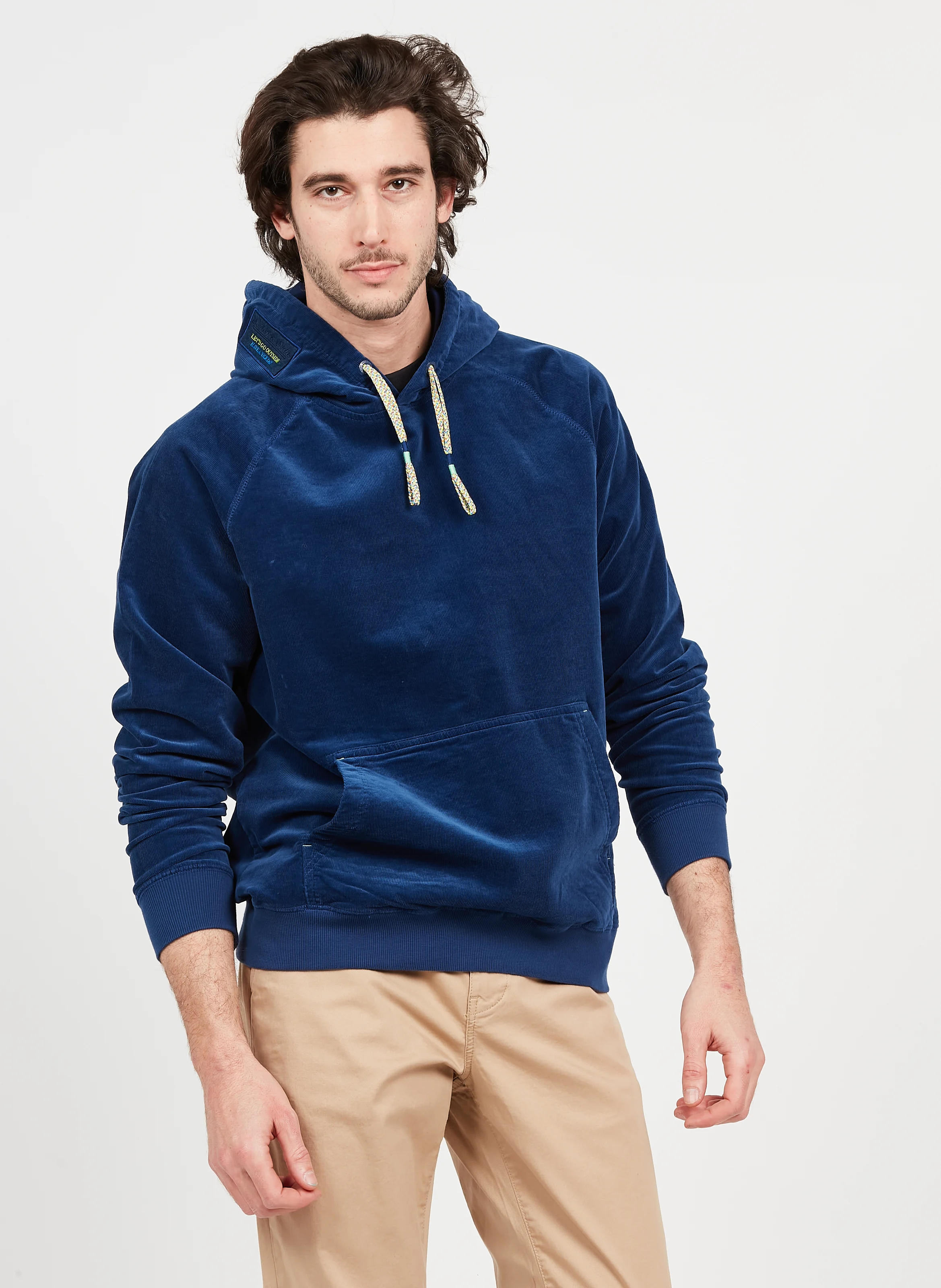 Sweat à capuche en coton organique| Bleu