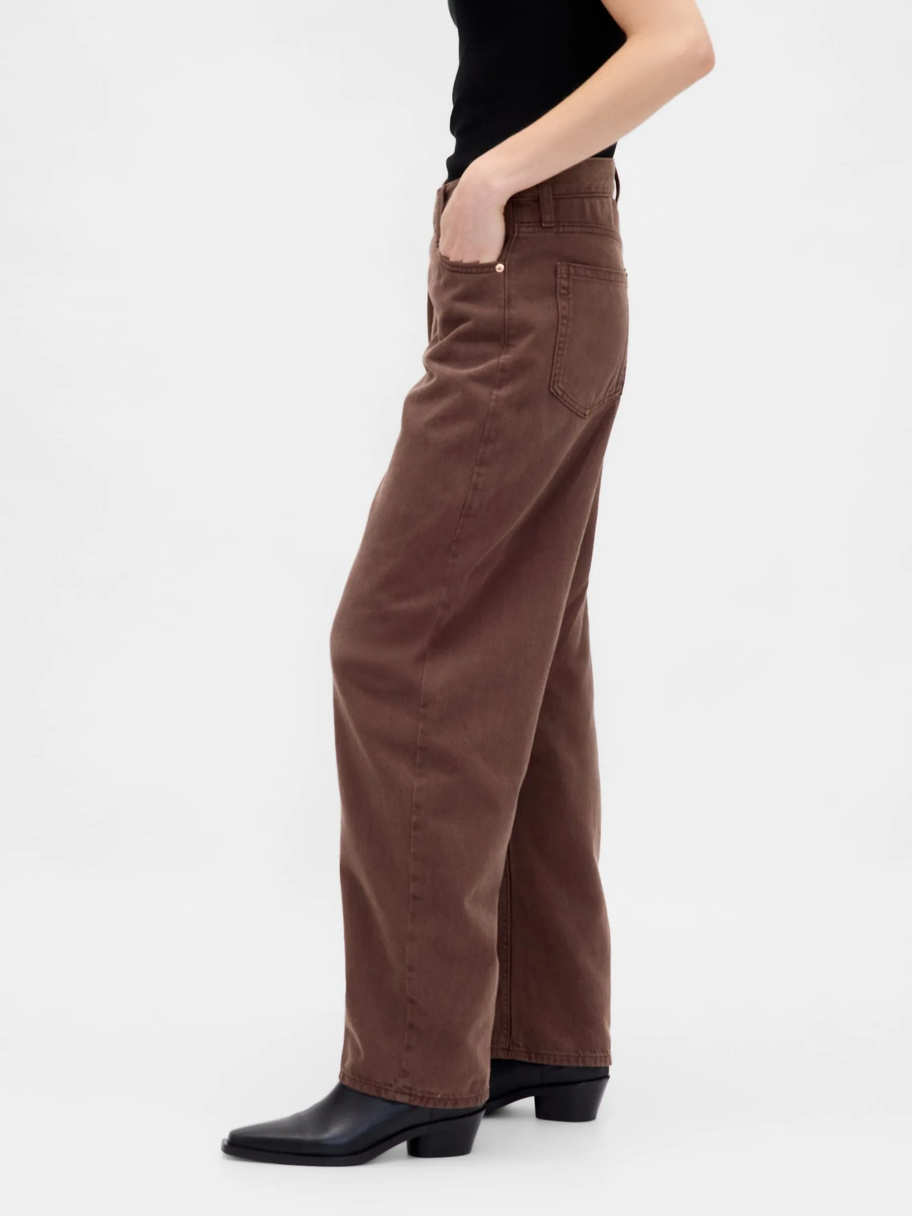 Gap High Waisted UltraSoft Crossover Barrel Jeans