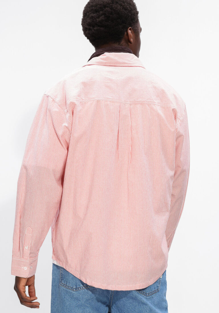 oranje olaf hussein casual overhemd oversized stripe oxford shirt