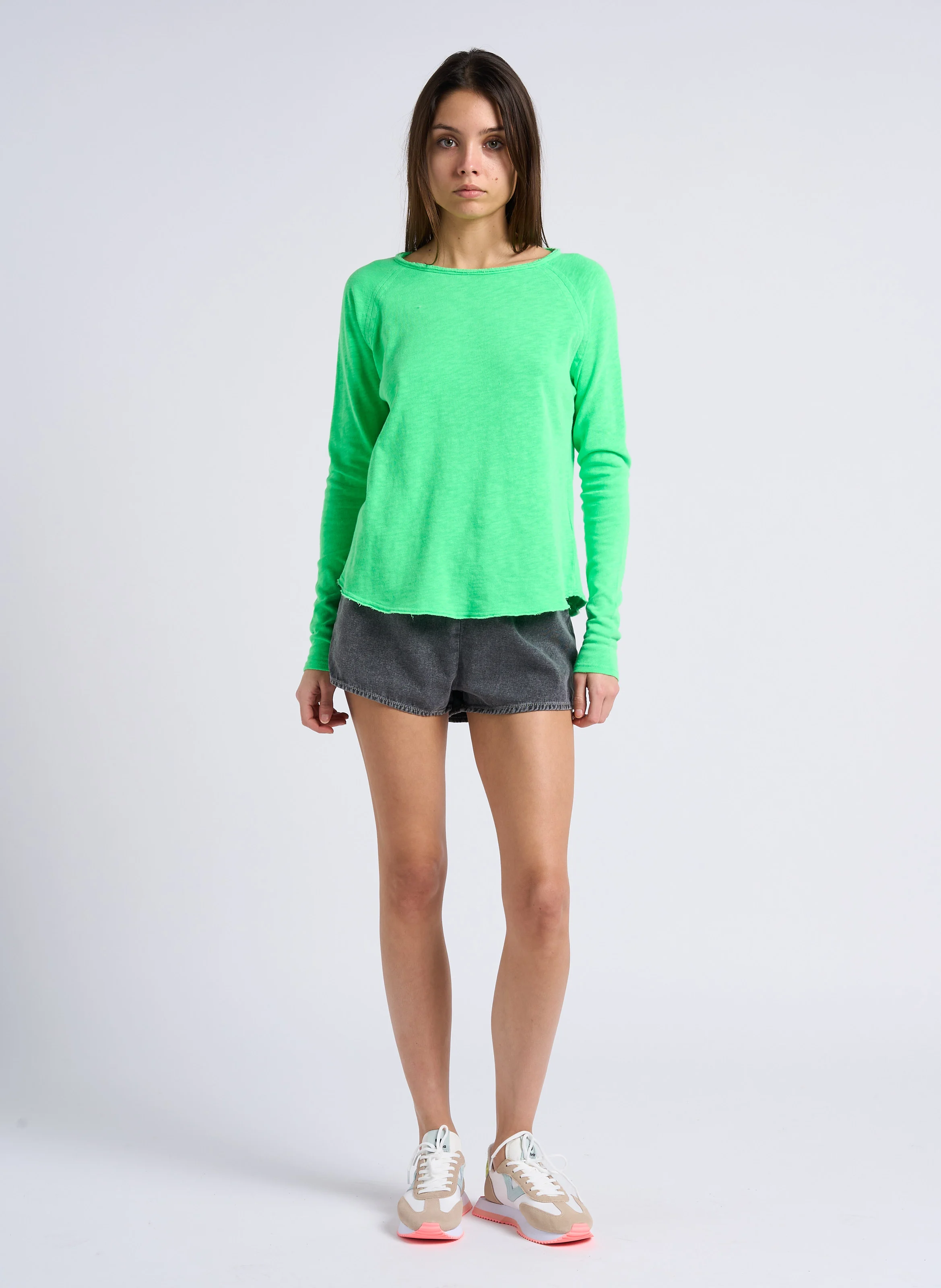 JAZY - Short droit en coton | Gris
