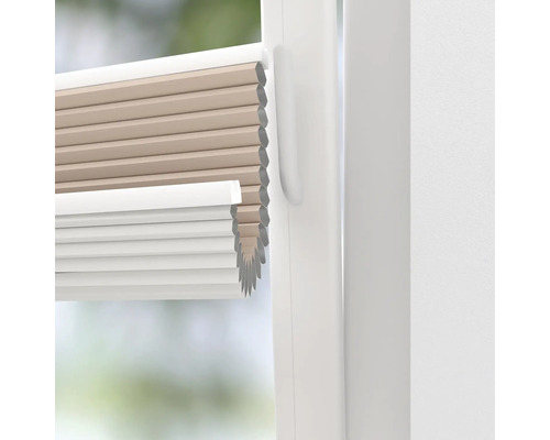 Soluna honingraat plisségordijn met zijspan, verduisterend, thermisch beige, 40x130 cm