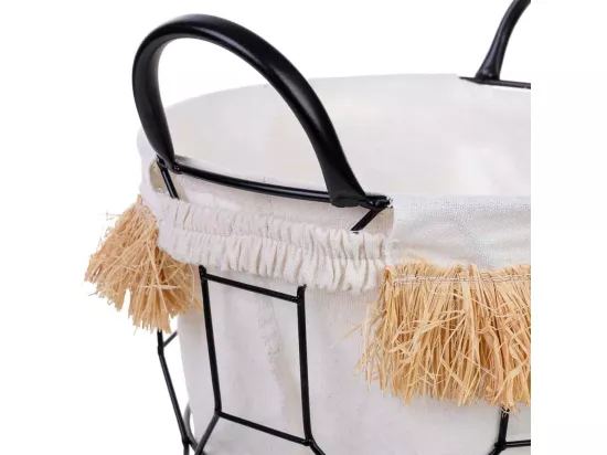 Panier de rangement en métal et tissu D26x28/35