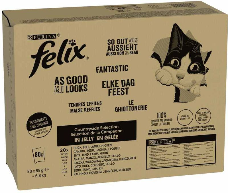 Felix - Zo Goed Als Het Eruit Ziet - Kattenvoer - Vlees Mix - Rund, Kip, Eend, Lam