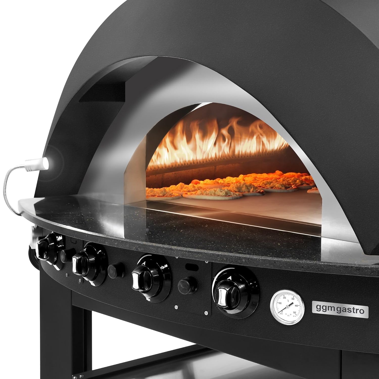 GGM Gastro | GPOE175S | Gas Pizzaofen - 11x 25cm - Manuell - Schwarz