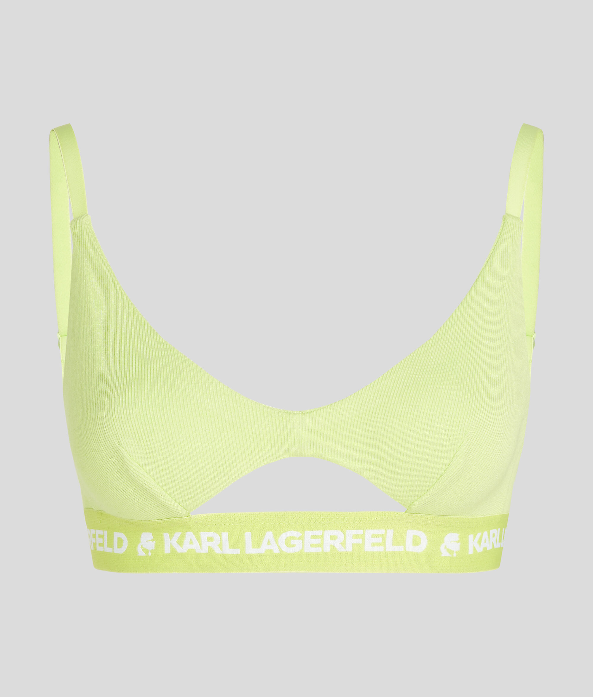 SOUTIEN-GORGE CÔTELÉ AVEC DÉCOUPE ET LOGO KARL
