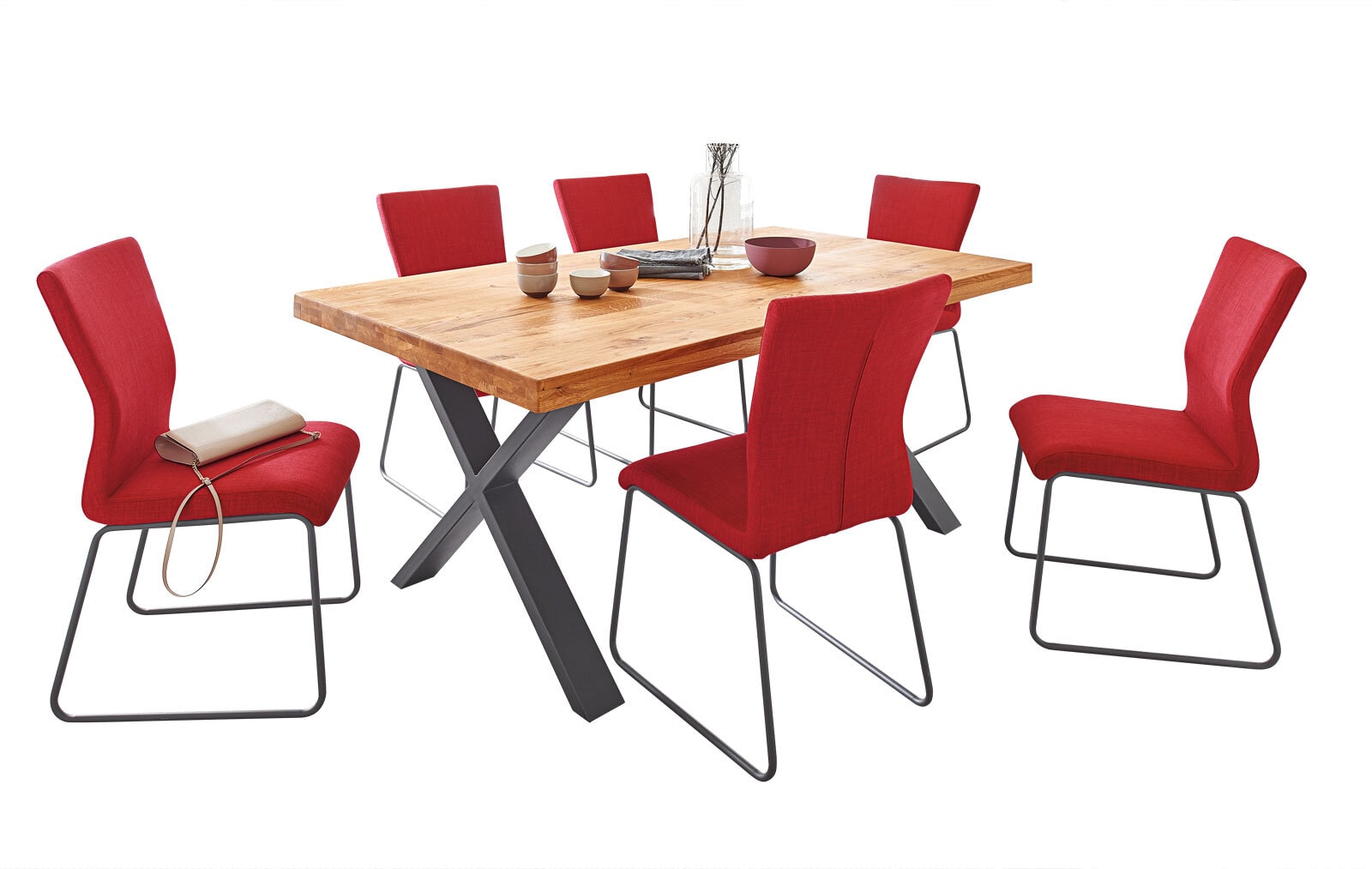 vito Esstisch SIGA X-I 180 x 100 cm schwarz /Eiche bianco