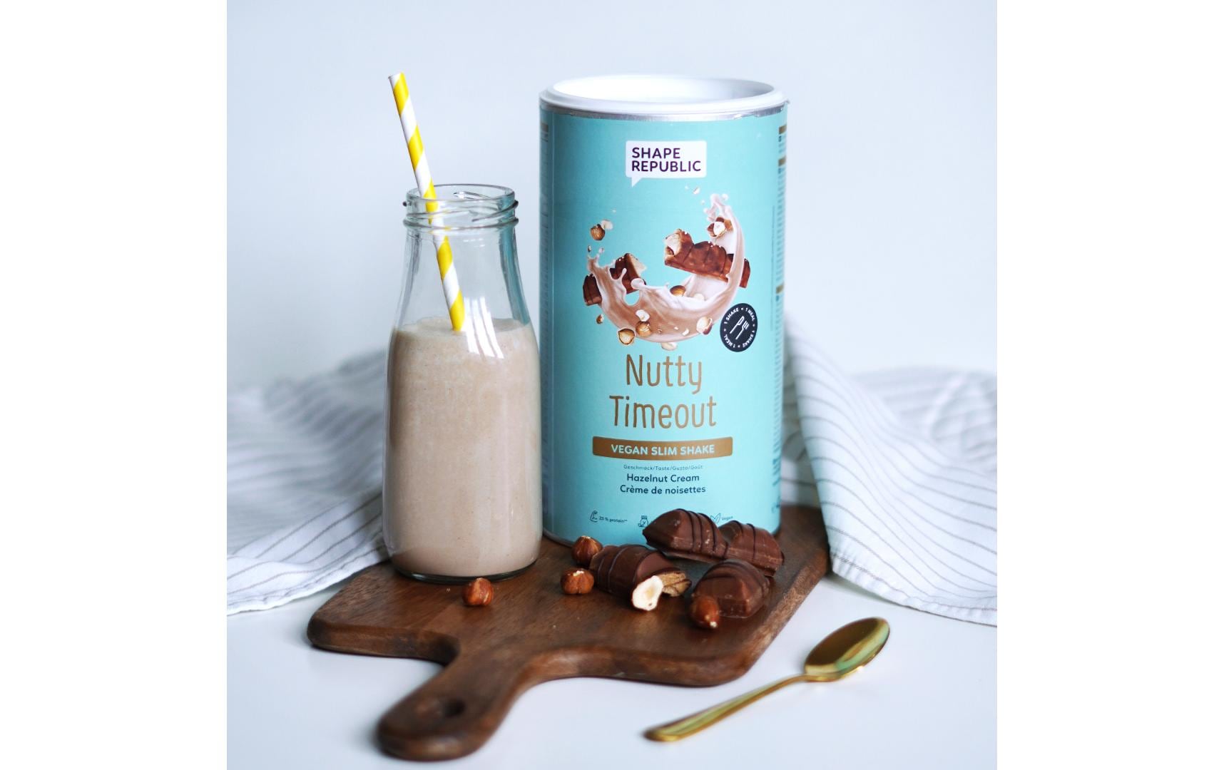 Slim Shake vegan Hazelnut Cream 420 gVeganer Mahlzeitenersatz mit Süssungsmitteln Nutty Timeout