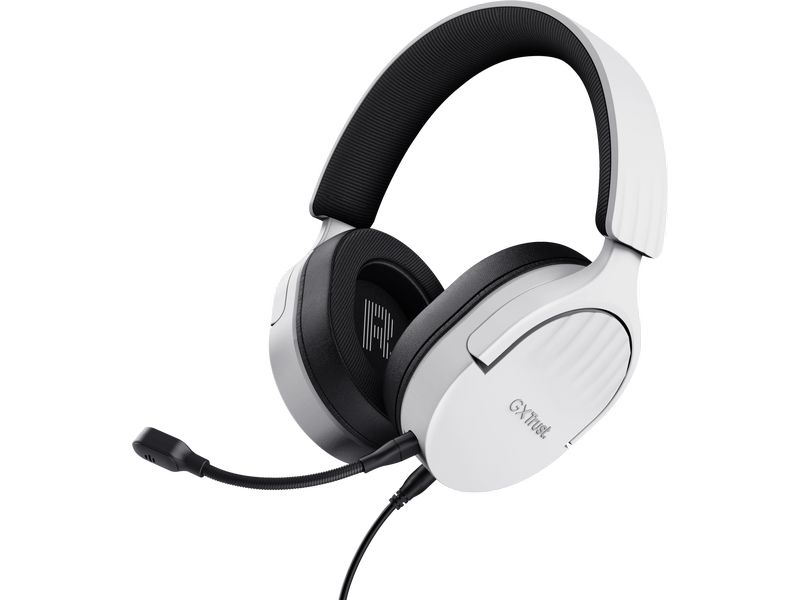 Trust Headset GXT 489W FAYZO Schwarz/Weiss Leistungsstarkes, ohrumschliessendes Gaming-Headset, hergestellt für PC, Laptop und Konsolen