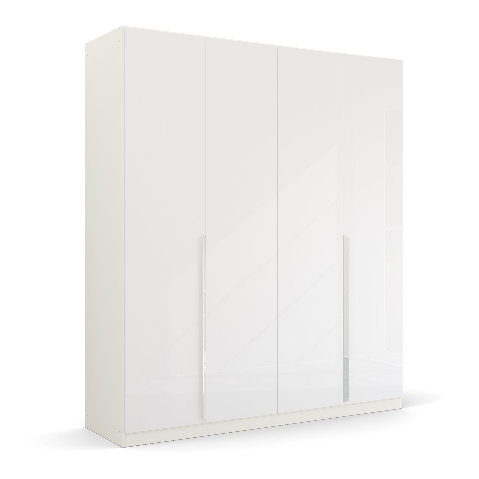 Drehtürenschrank - alpinweiß - weiß-Hochglanz - 181 cm