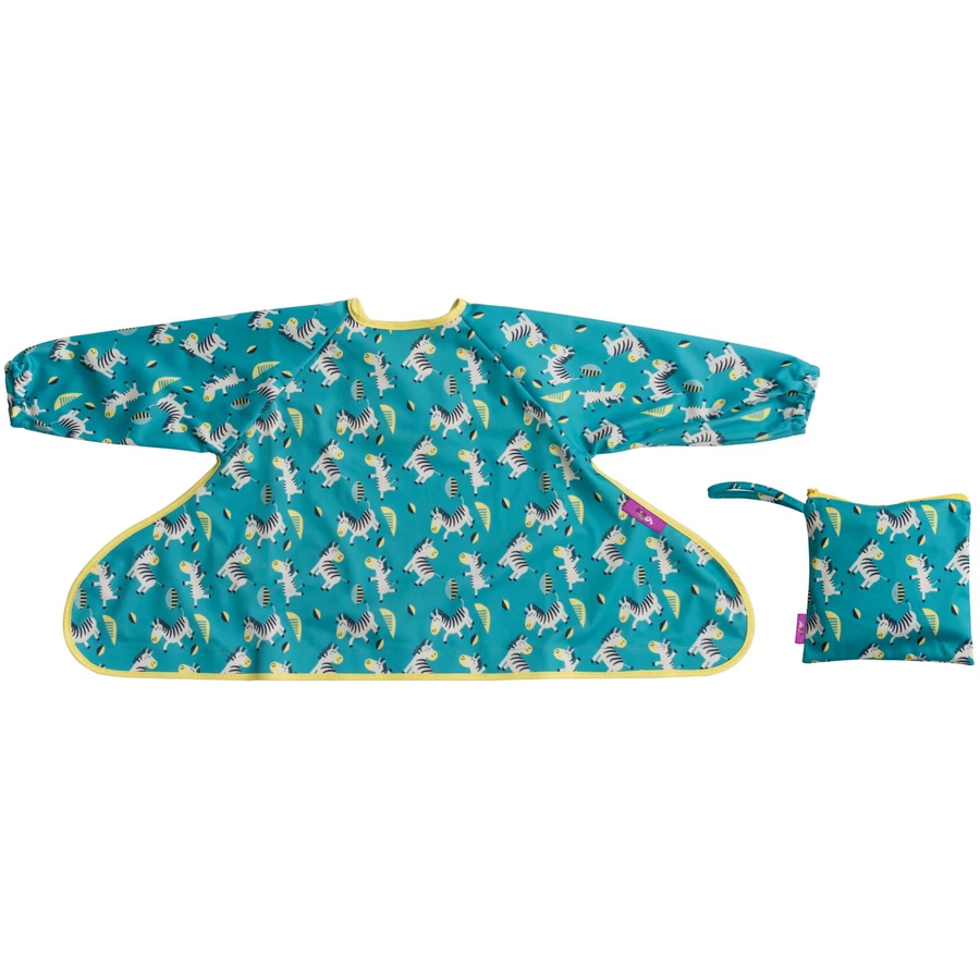 TidyTot Lätzchen Tidy Tot Cover & Catch Langarm Lätzchen Doppelpack 2 x Tanzende Zebras